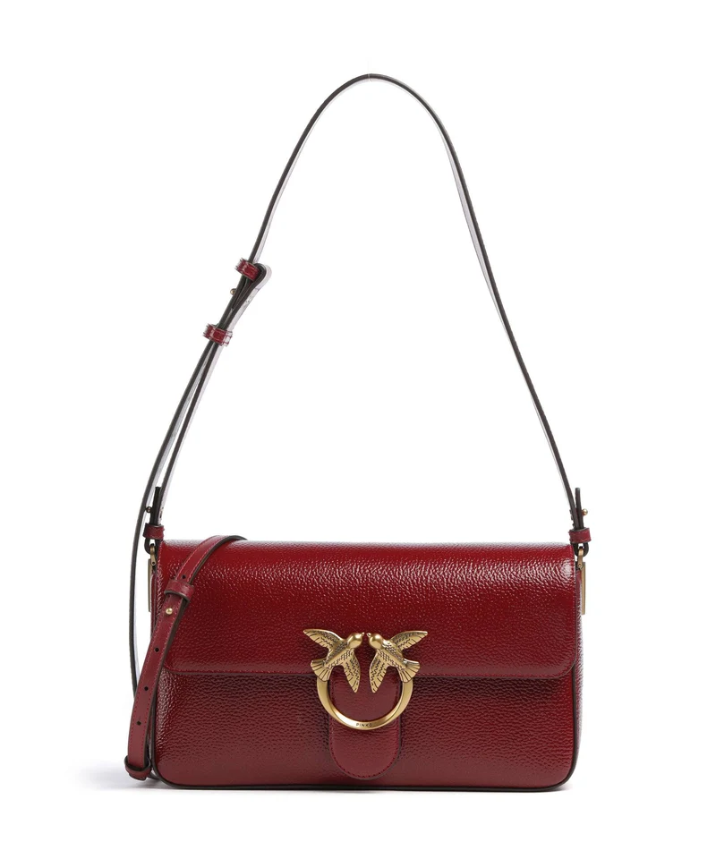 Pinko Love One Classic Slouchy Schultertasche rosso scuro/antique gold