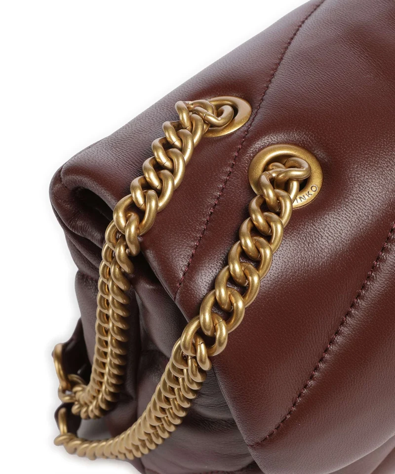 Pinko Love Puff Classic Schultertasche rosso vino/antique gold