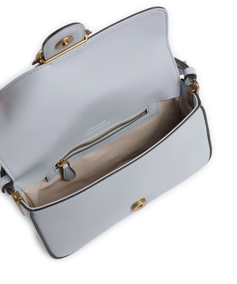 Pinko Love One Mini Slouchy Schultertasche azzurro celeste/antique gold