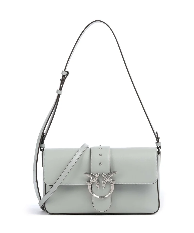 Pinko Love One Classic Slouchy Schultertasche grigio perla/old silver