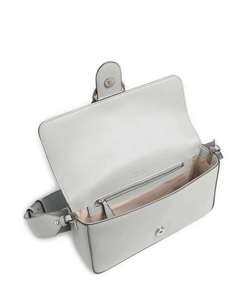 Pinko Love One Classic Slouchy Schultertasche grigio perla/old silver