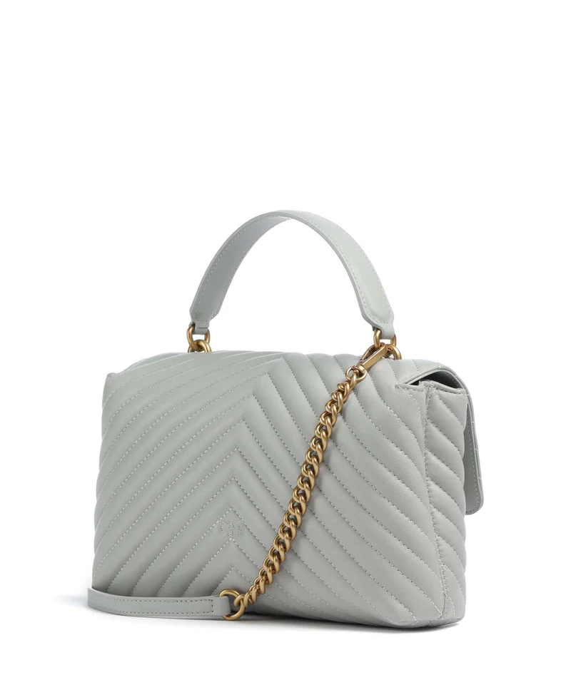 Pinko Love Lady Puff Classic Handtasche grigio perla/antique gold
