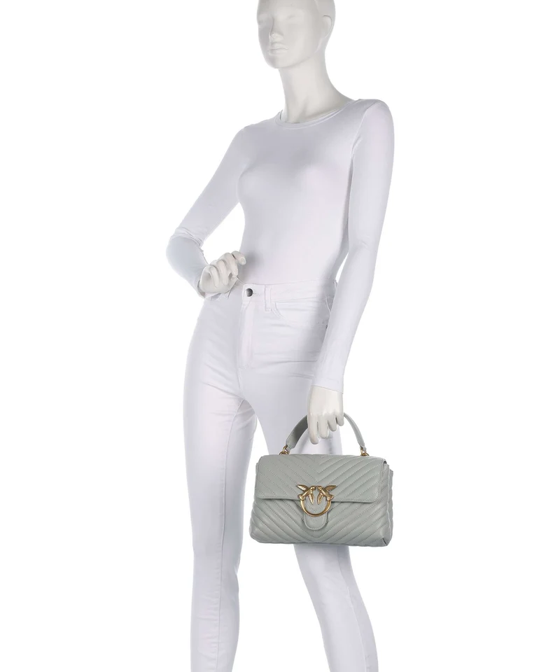 Pinko Love Lady Puff Classic Handtasche grigio perla/antique gold