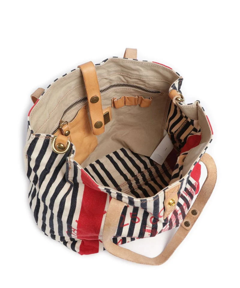 Campomaggi Shopper blue/red/beige