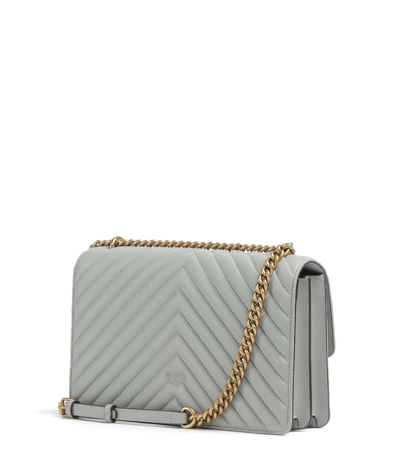 Pinko Love One Classic Schultertasche grigio perla/antique gold