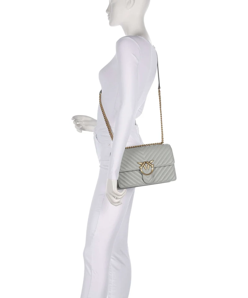 Pinko Love One Classic Schultertasche grigio perla/antique gold