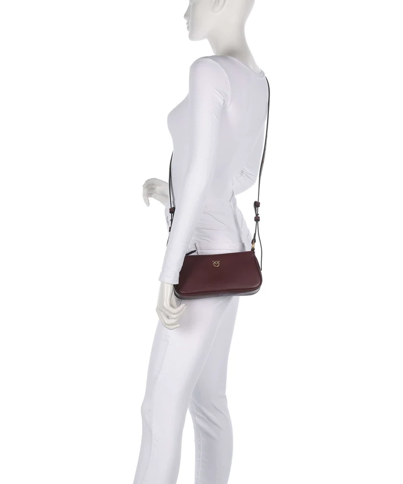 Pinko Half Moon Mini Umhängetasche burgundy wine/antique gold