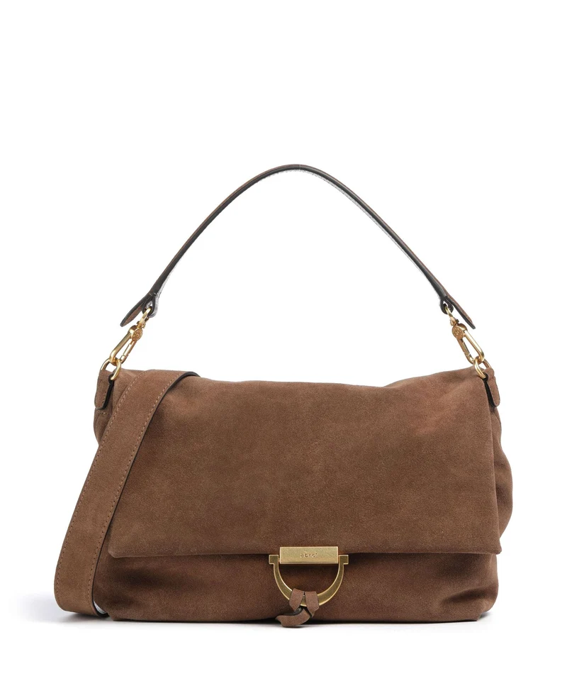Abro Suede Temi Large Schultertasche wood