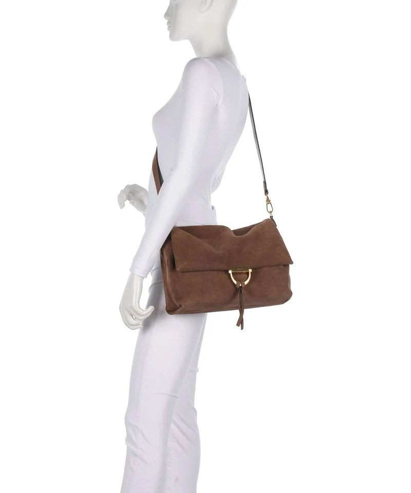 Abro Suede Temi Large Schultertasche wood