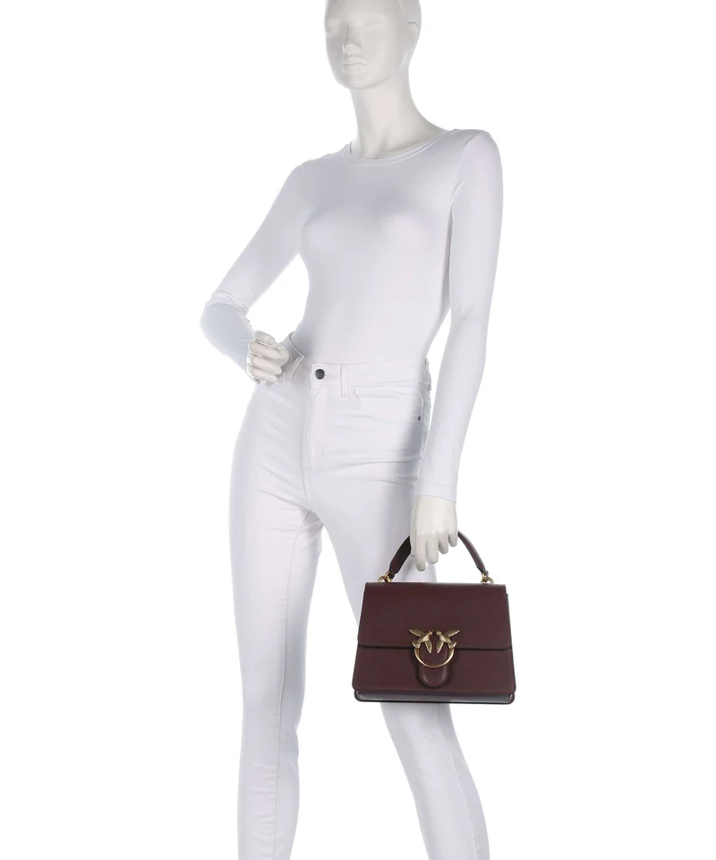 Pinko Love One Classic Handtasche burgundy wine/antique gold
