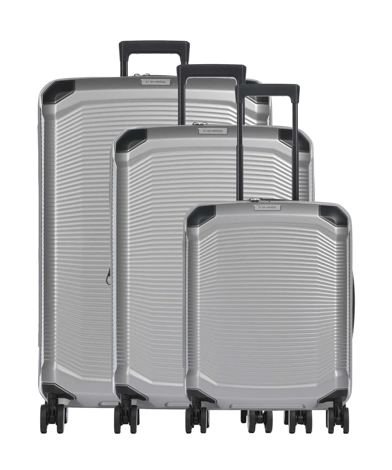 Travelite Millenium 4-Rollen Trolley Set silver