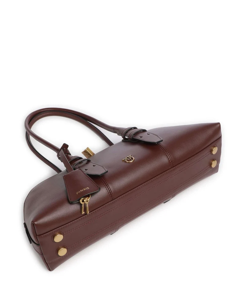 Pinko Bowling Horizontal Big Handtasche burgundy wine/antique gold