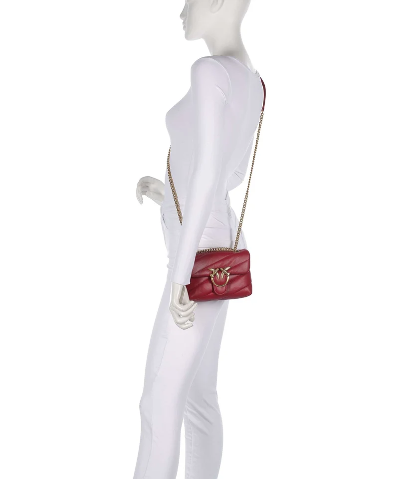 Pinko Love Puff Baby Schultertasche rosso scuro/antique gold