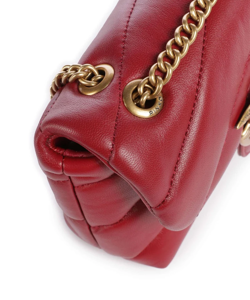 Pinko Love Puff Baby Schultertasche rosso scuro/antique gold
