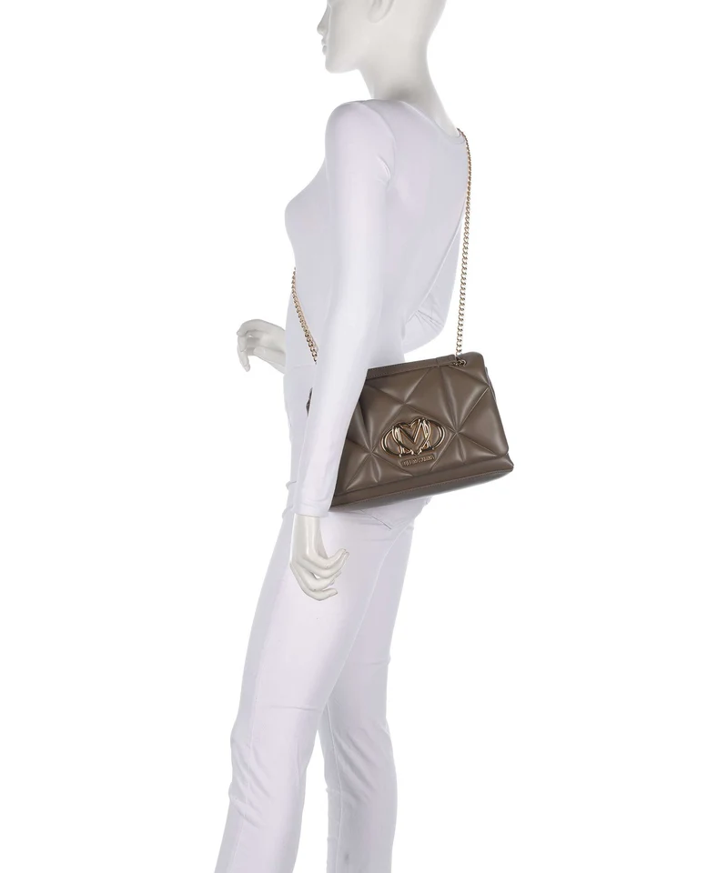 Love Moschino Embossed Q Schultertasche mud