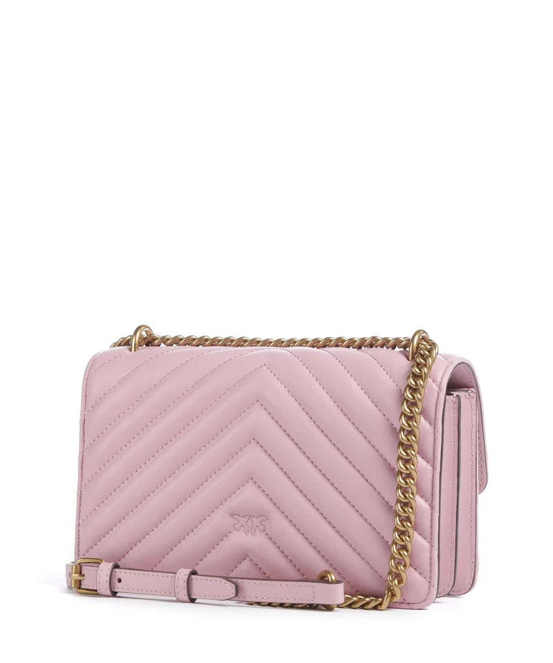 Pinko Love One Mini Schultertasche rosa chiaro/antique gold