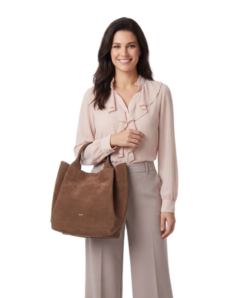 Abro Suede Essential Medium Handtasche wood