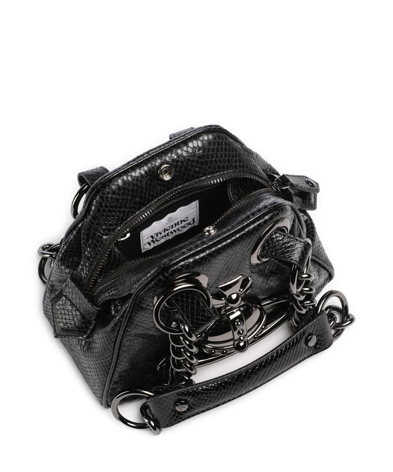 Vivienne Westwood Archive Python-Effect Embossed Schultertasche black