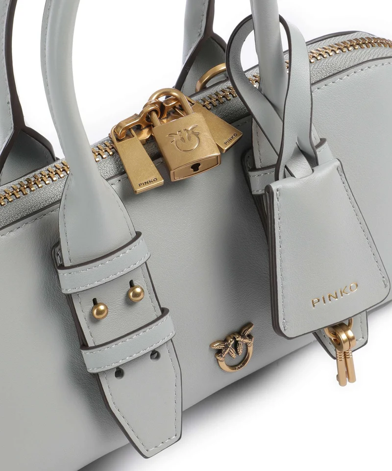 Pinko Bowling Horizontal Handtasche grigio perla/antique gold