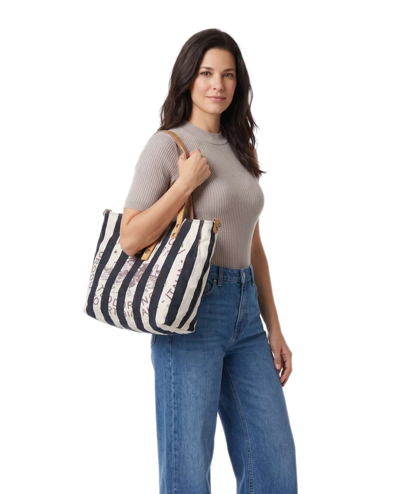 Campomaggi Shopper blue/beige