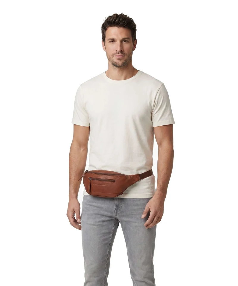 The Chesterfield Brand Wax Pull Up Cow Brana Gürteltasche cognac