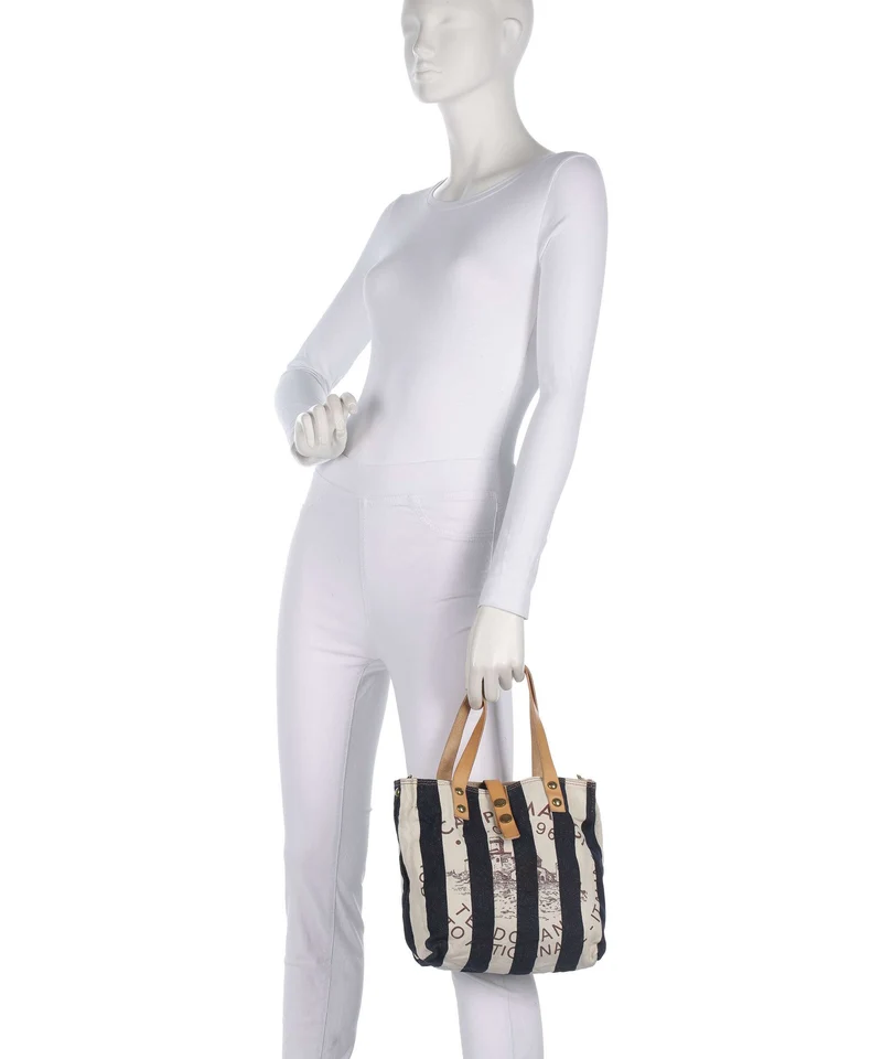 Campomaggi Shopper blue/beige