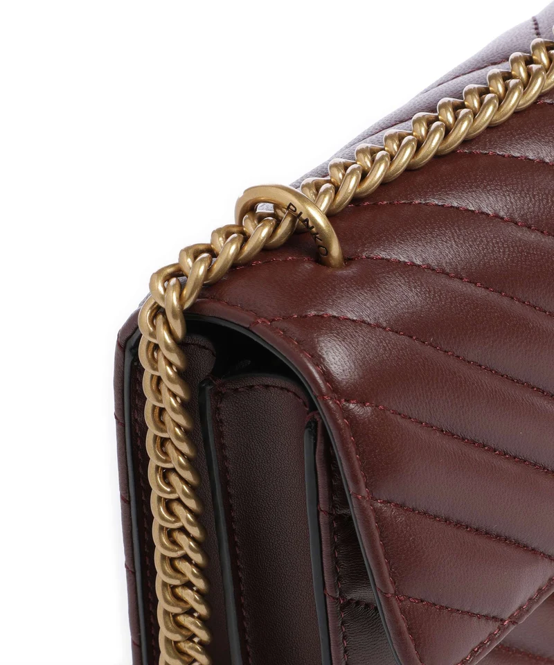 Pinko Love One Mini Schultertasche burgundy wine/antique gold
