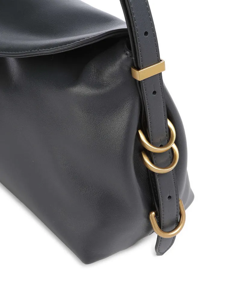 Pinko Saddle Schultertasche grigio asfalto/antique gold