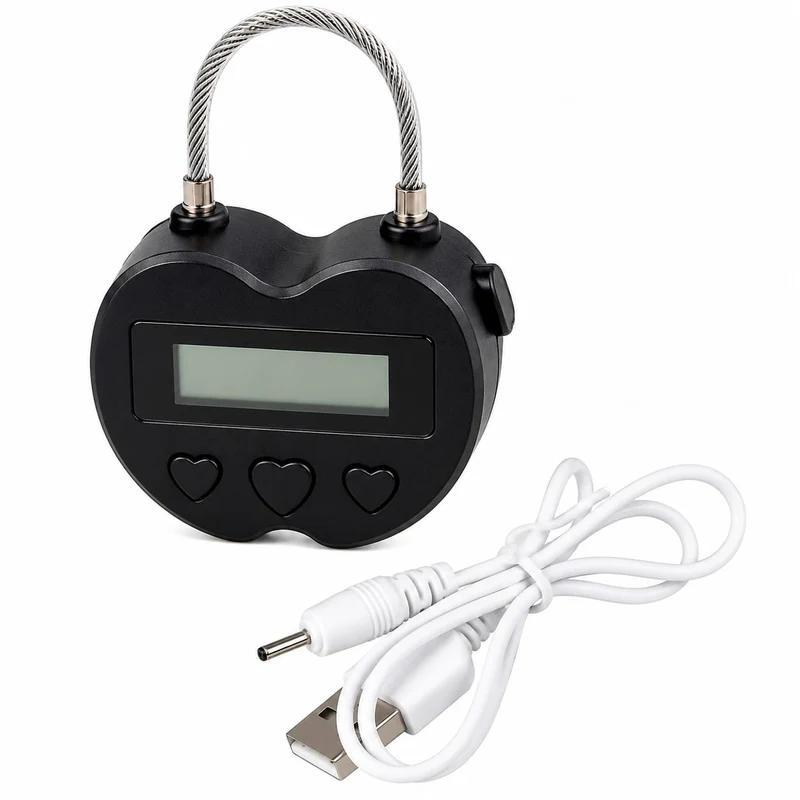 Digitales Zeitschloss – LCD-Display, Countdown, automatisch entriegelnd, wiederaufladbar