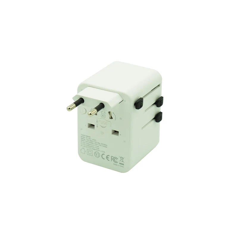 Kolumbus Weltreisestecker 4-in-1 – 150+ Länder, 2x USB-A & 2x USB-C, CE/RoHS