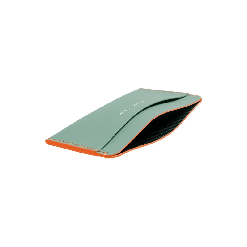 Cardholder / Marine Green - Neon Orange