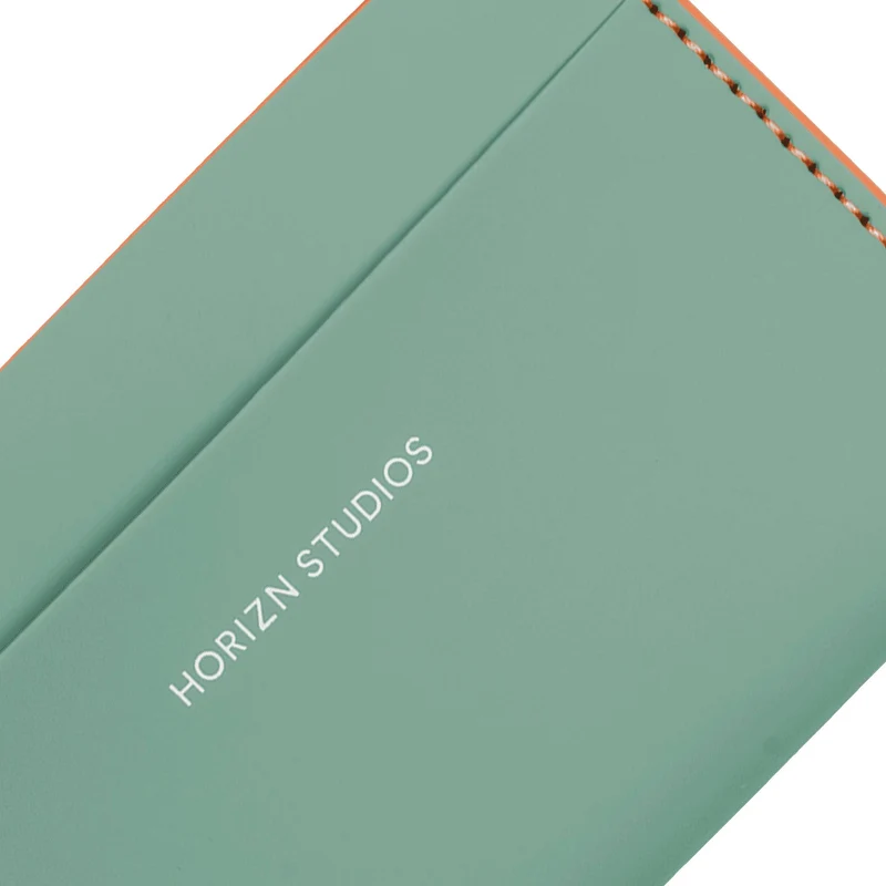 Cardholder / Marine Green - Neon Orange