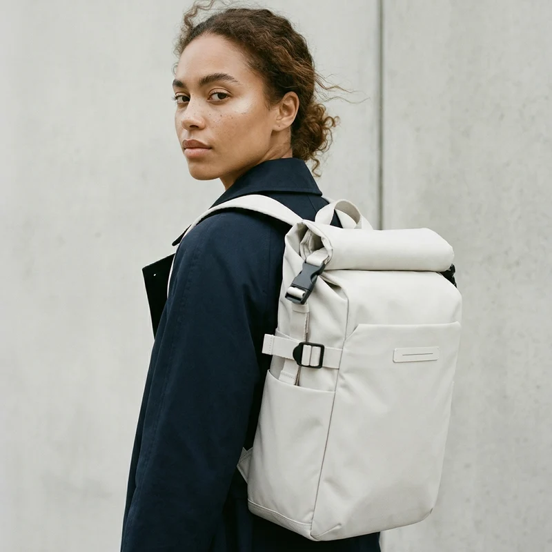 Shibuya Rolltop Backpack / Sand Grey / Recycled Nylon