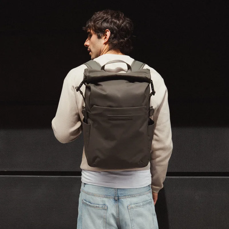 Shibuya Rolltop Backpack / Sand Grey / Recycled Nylon