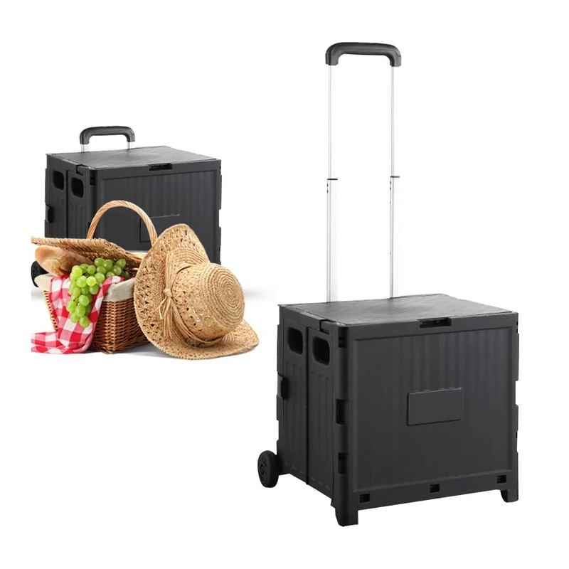 Faltbarer Einkaufstrolley – 60L, 34x38x35 cm, stabile Rollen, ergonomischer Griff