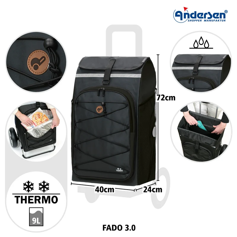 Tura Shopper Fado 3.0, Luft-Kugellagerrad 29 cm - Schwarz
