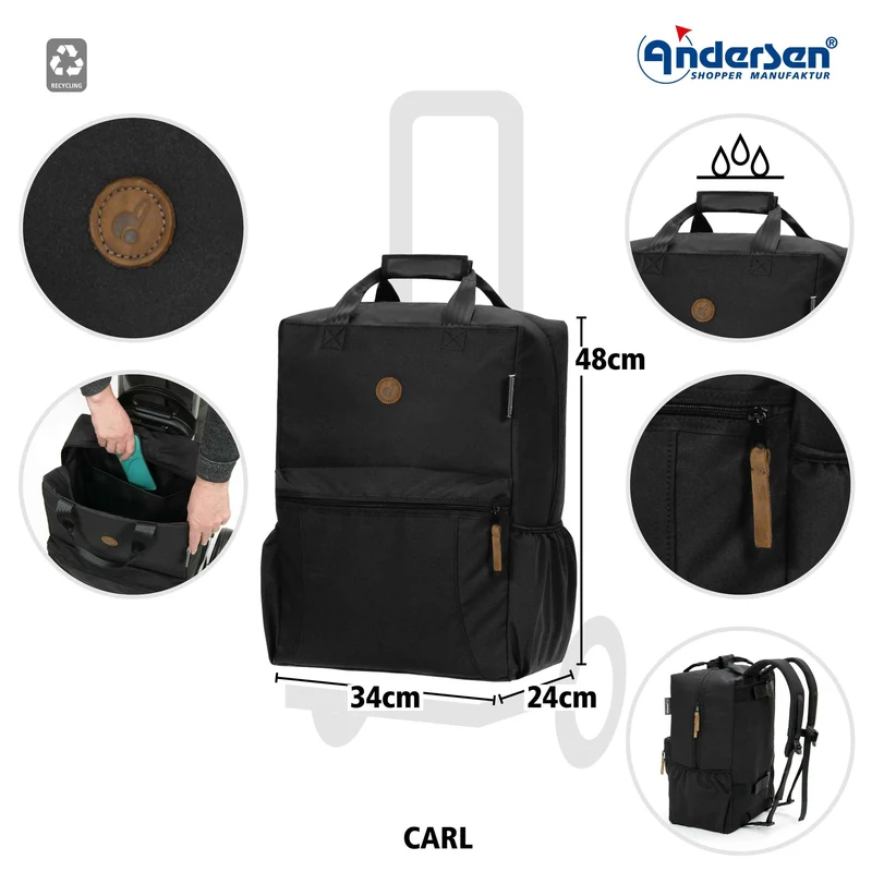 Royal Shopper Carl, Leichtlaufrad 25 cm - Schwarz
