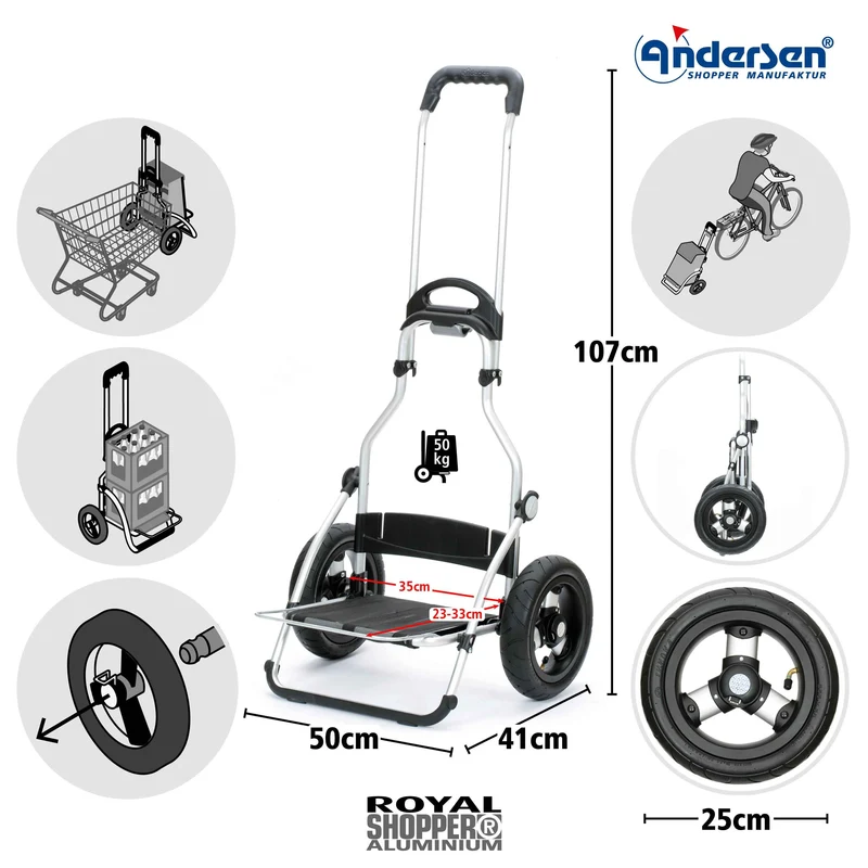 Fahrgestell Royal Shopper, Luft-Kugellagerrad 25 cm