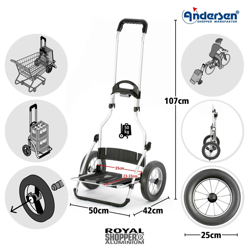 Fahrgestell Royal Shopper, Metallspeichenrad 25 cm