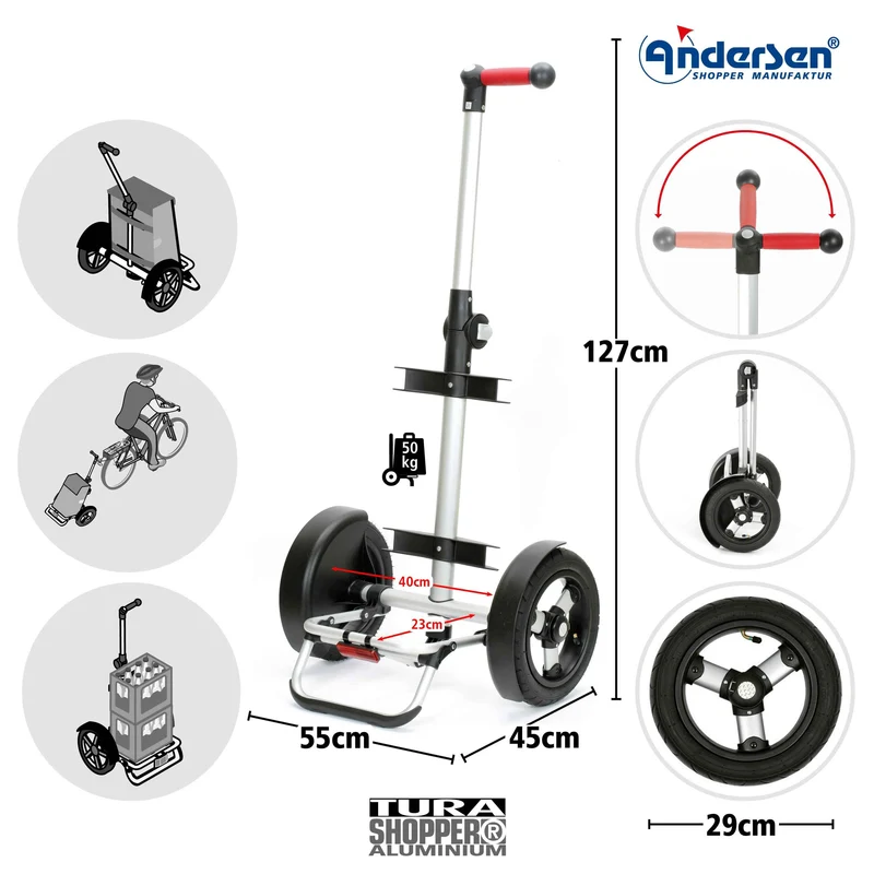 Fahrgestell Tura Shopper, Luft-Kugellagerrad 29 cm