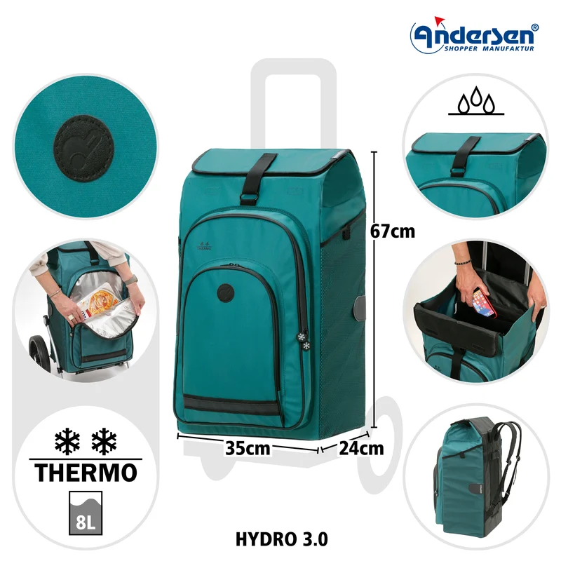 Royal Shopper Plus Hydro 3.0, Luft-Kugellagerrad 25 cm - Petrol
