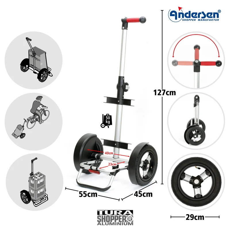Tura Shopper Fado 3.0, Luft-Kugellagerrad 29 cm - Oliv