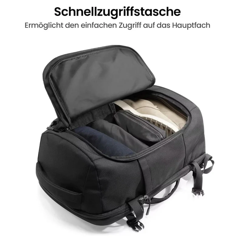 Reiserucksack 40L – 52x34x23 cm, für 17" Laptop, Handgepäckformat, Kofferfach
