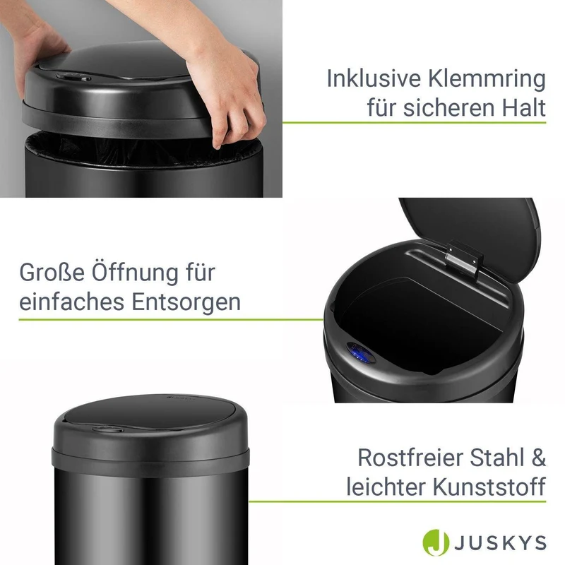 Automatischer Mülleimer mit Sensor - 30L Schwarz