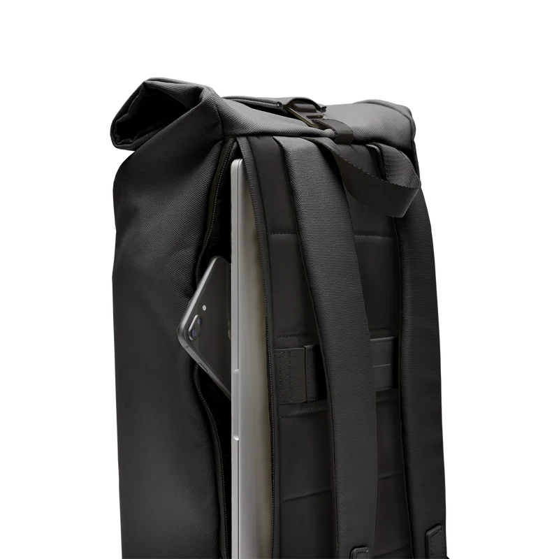SoFo Rolltop Backpack / All Black / Recycled Cotton Canvas