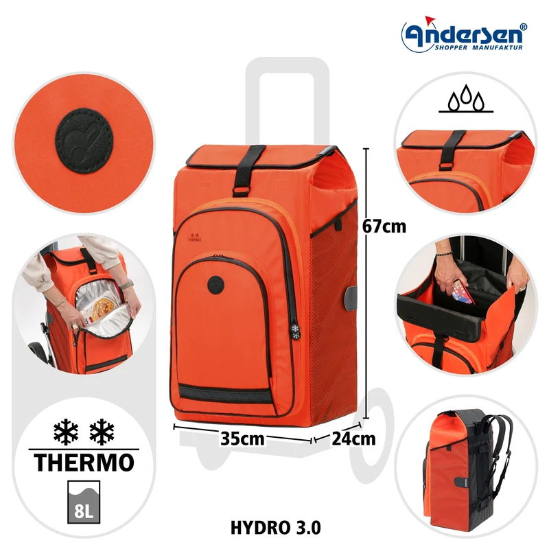 Royal Shopper Hydro 3.0, Luft-Kugellagerrad 25 cm - Orange