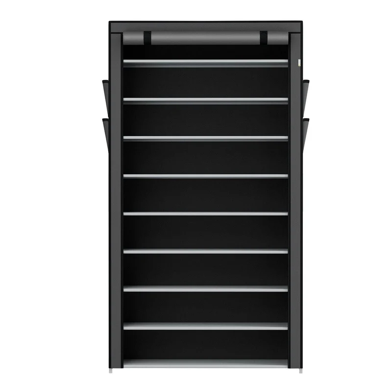Schuhschrank L aus Stoff 9 Ebenen Grau