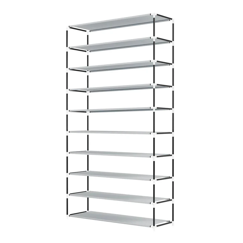 Schuhschrank L aus Stoff 9 Ebenen Grau