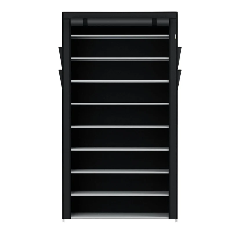 Schuhschrank L aus Stoff 9 Ebenen Schwarz