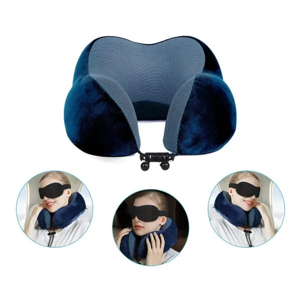 Reisekissen Komfort Set – Nackenkissen, Ohrstöpsel & Schlafmaske, für Flug, Zug & Auto